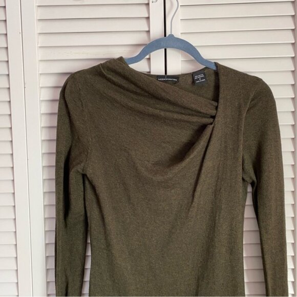 Moda International cashmere blend asymmetrical neckline sweater dress size small - Picture 3 of 5